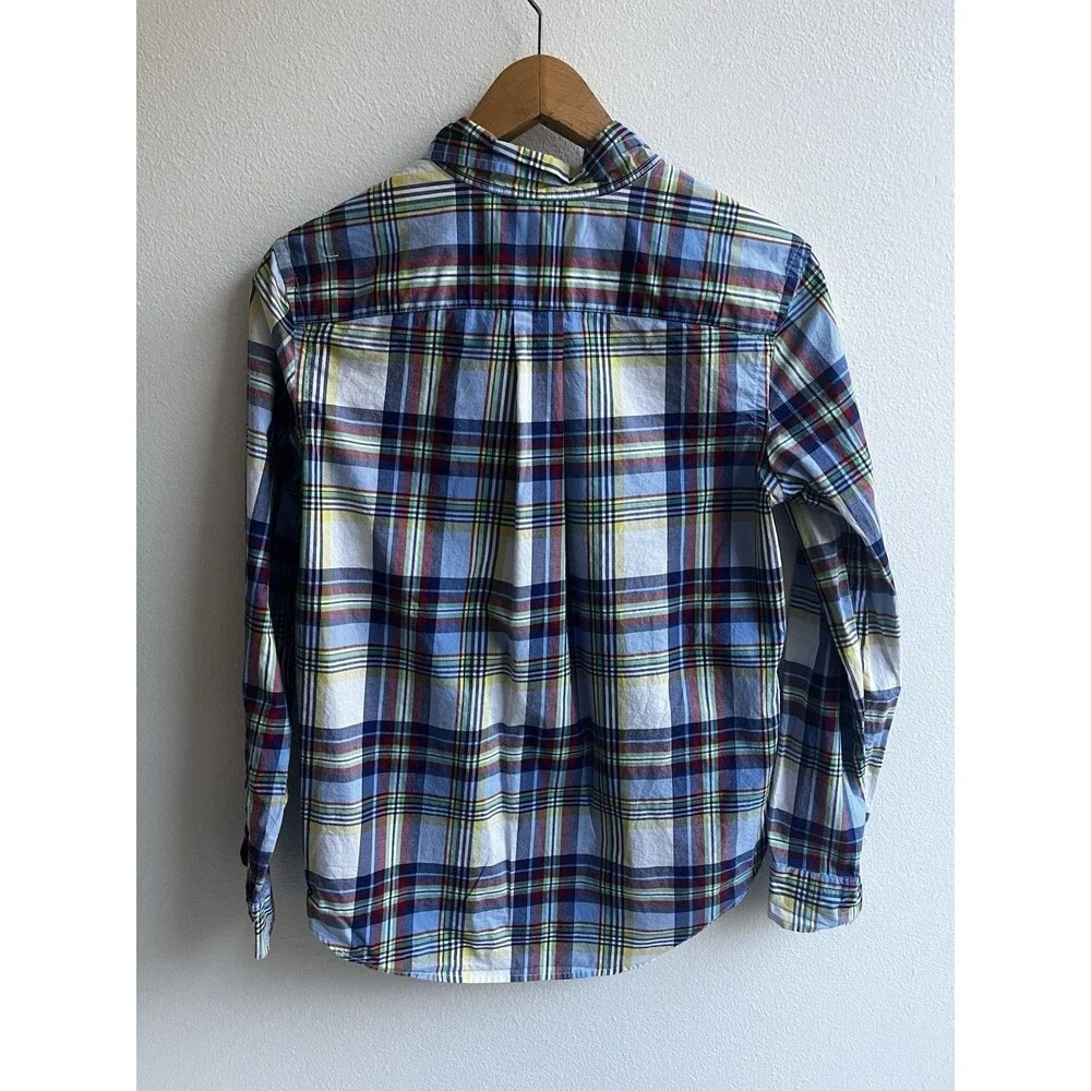 Ralph Lauren Pony Polo Boys Long Sleeve Plaid Button Up Shirt Size 14-16